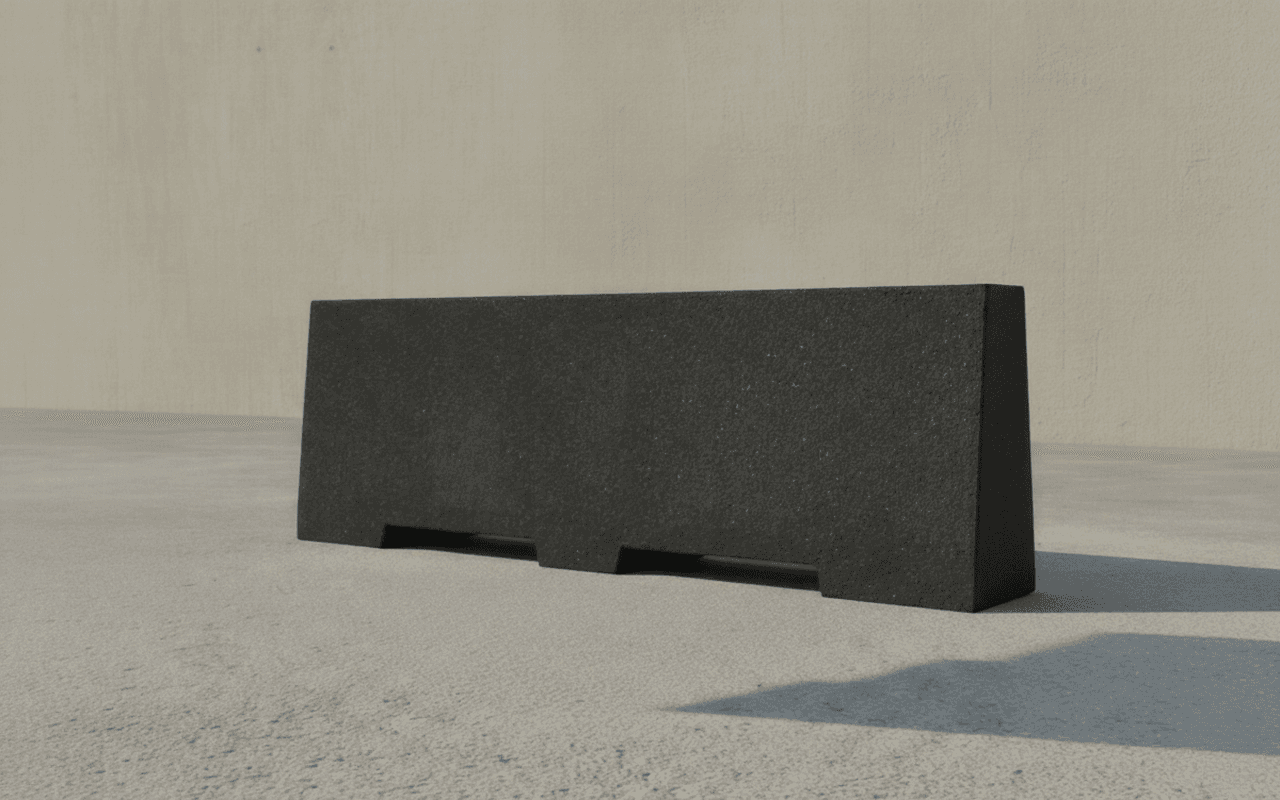 Barieră Colorado 240 cm din cauciuc reciclat pentru protecție și siguranță rutieră