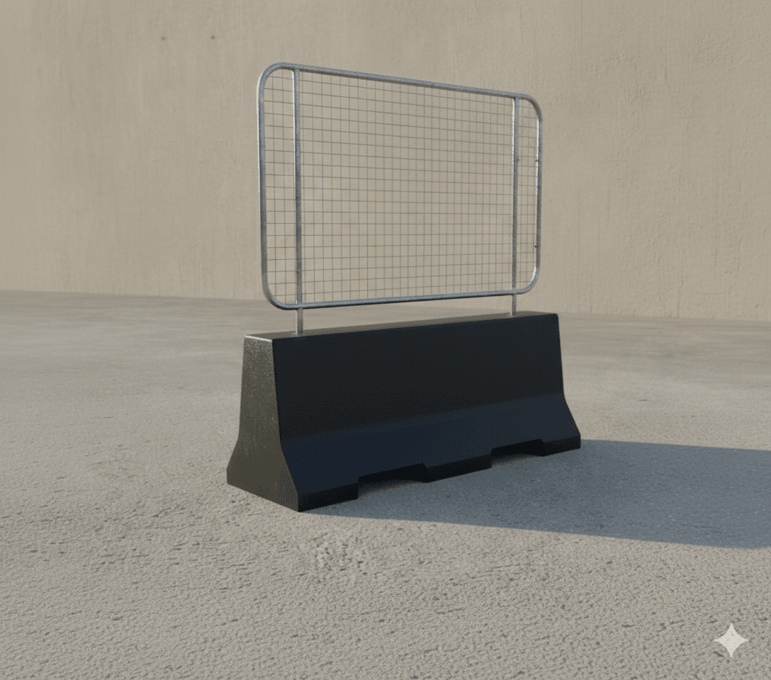 Barieră New Jersey cu panou metalic din cauciuc reciclat pentru siguranță rutieră