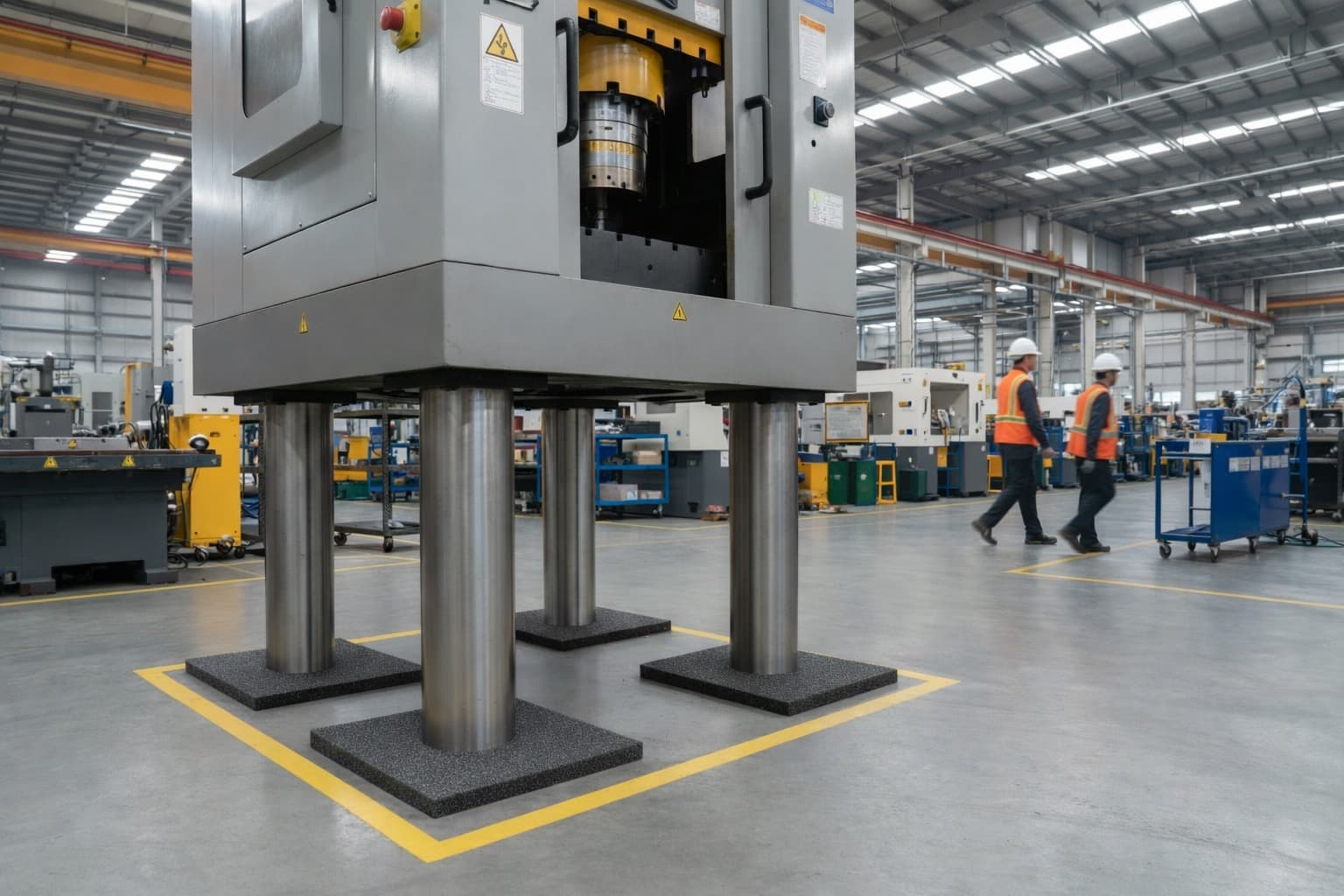 Placi anti-vibratii industriale din cauciuc reciclat