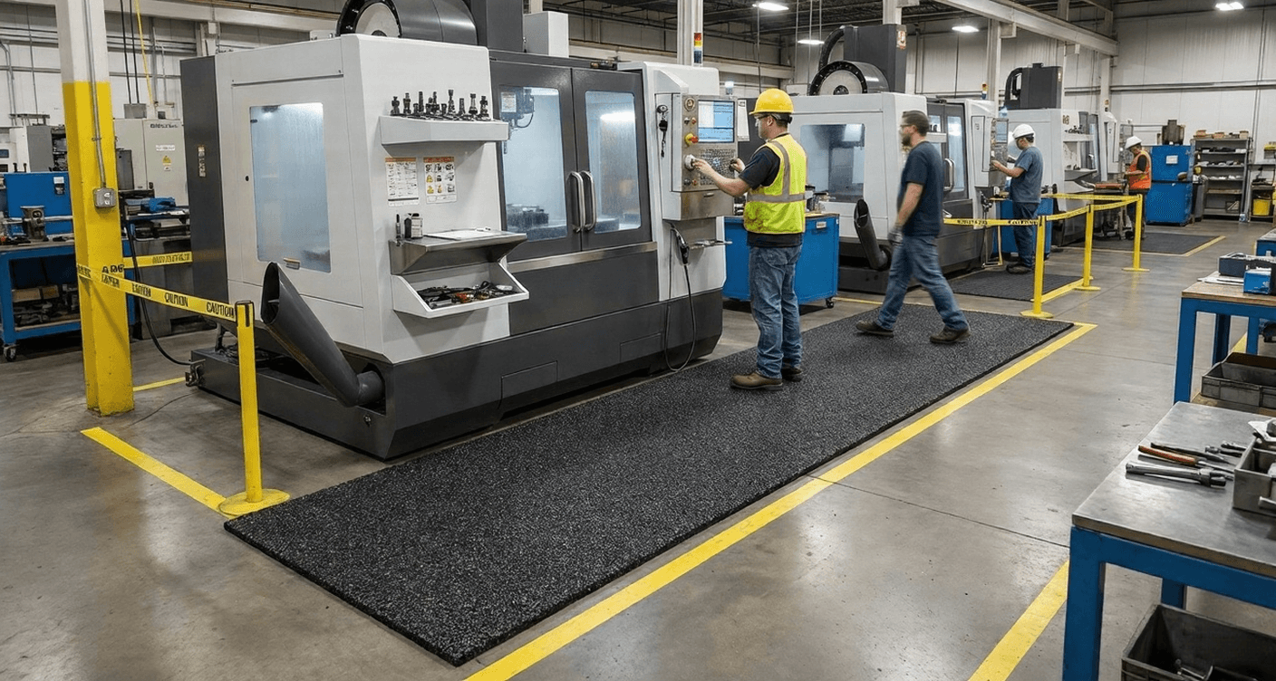 Covor industrial heavy-duty din cauciuc reciclat